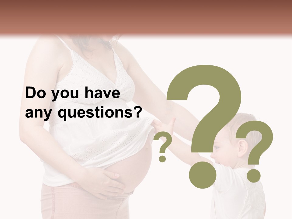 A Pregnant Woman Holding The Hand Of A Small Child PowerPoint Template