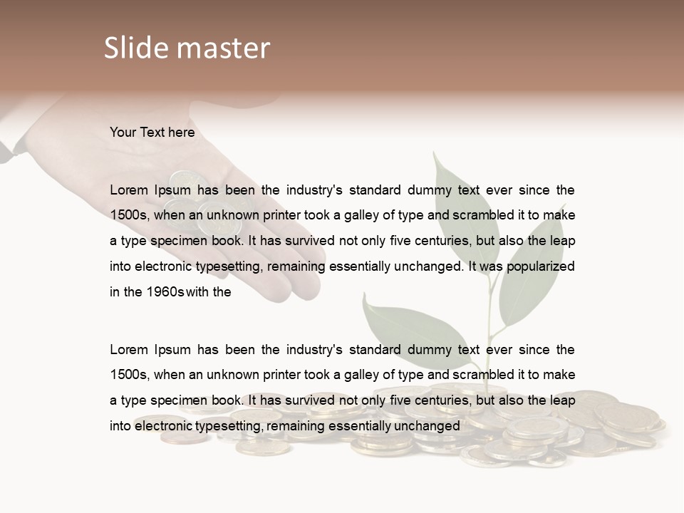 Man Currency Reforestation PowerPoint Template