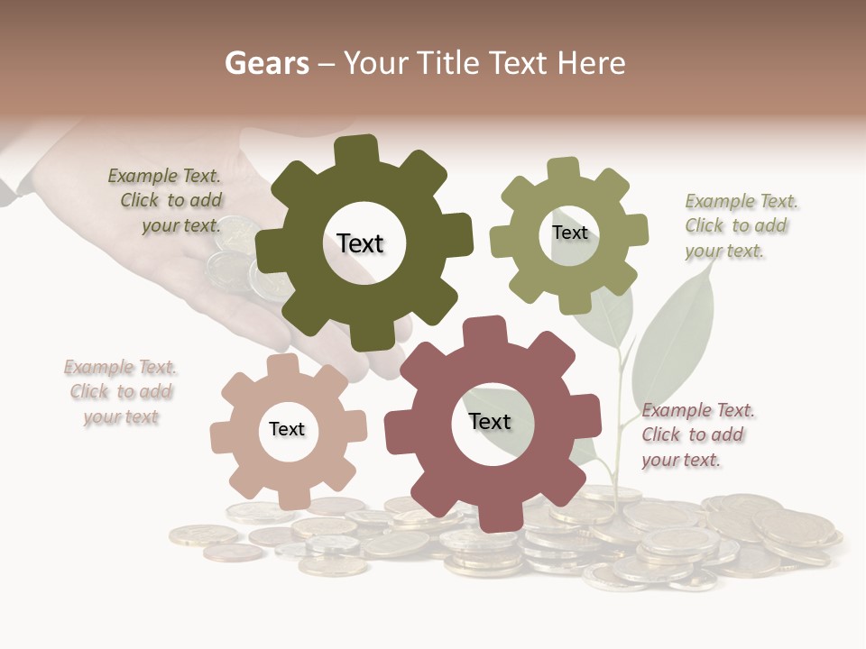 Man Currency Reforestation PowerPoint Template