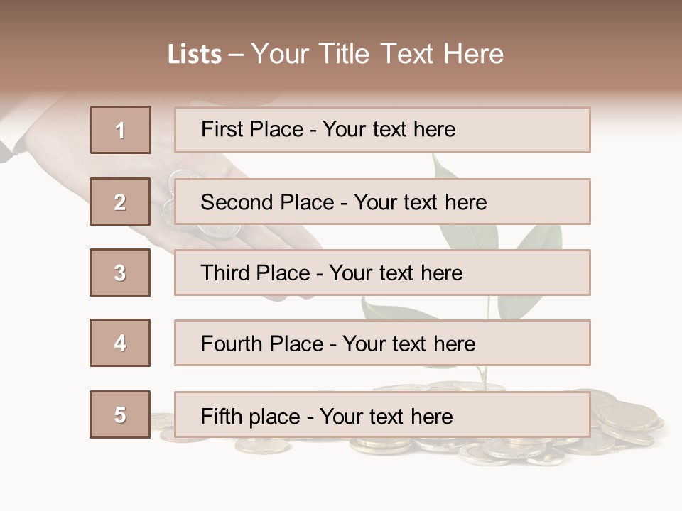 Man Currency Reforestation PowerPoint Template