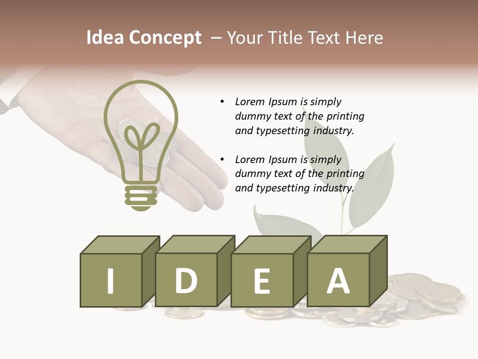 Man Currency Reforestation PowerPoint Template