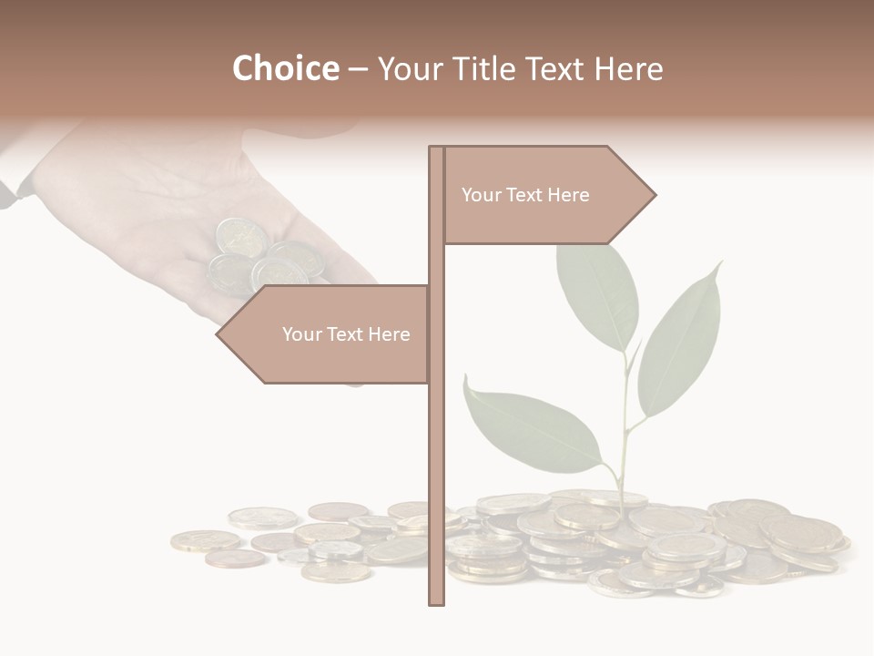 Man Currency Reforestation PowerPoint Template
