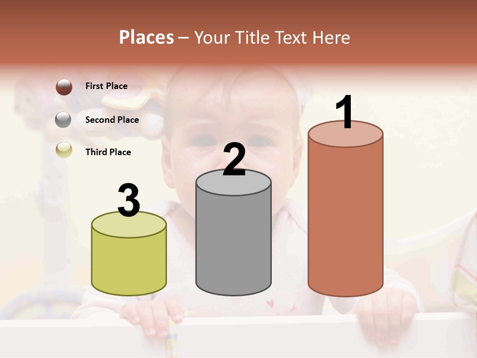 A Baby Is Holding A Toothbrush In His Hand PowerPoint Template
