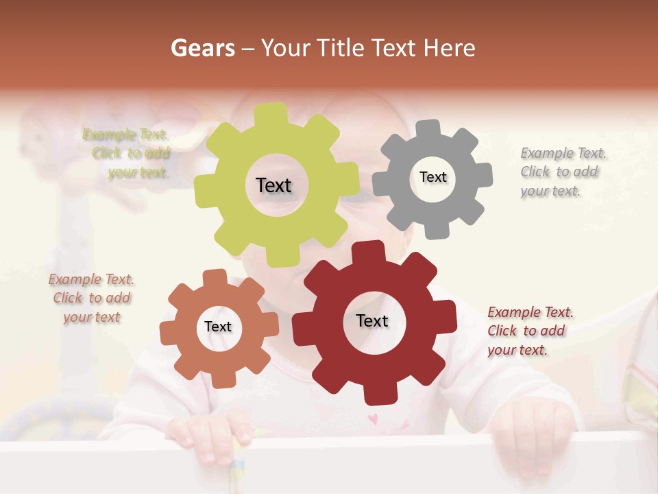 A Baby Is Holding A Toothbrush In His Hand PowerPoint Template