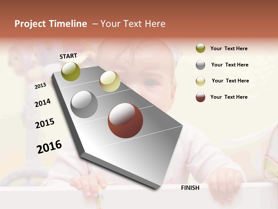 A Baby Is Holding A Toothbrush In His Hand PowerPoint Template