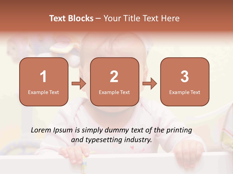 A Baby Is Holding A Toothbrush In His Hand PowerPoint Template