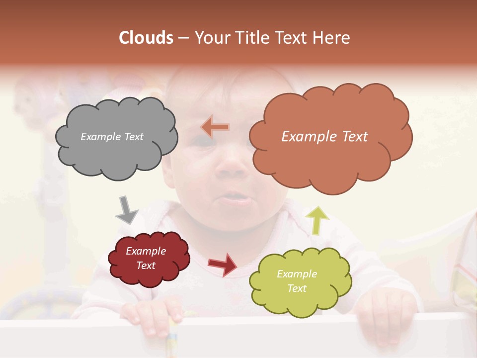 A Baby Is Holding A Toothbrush In His Hand PowerPoint Template