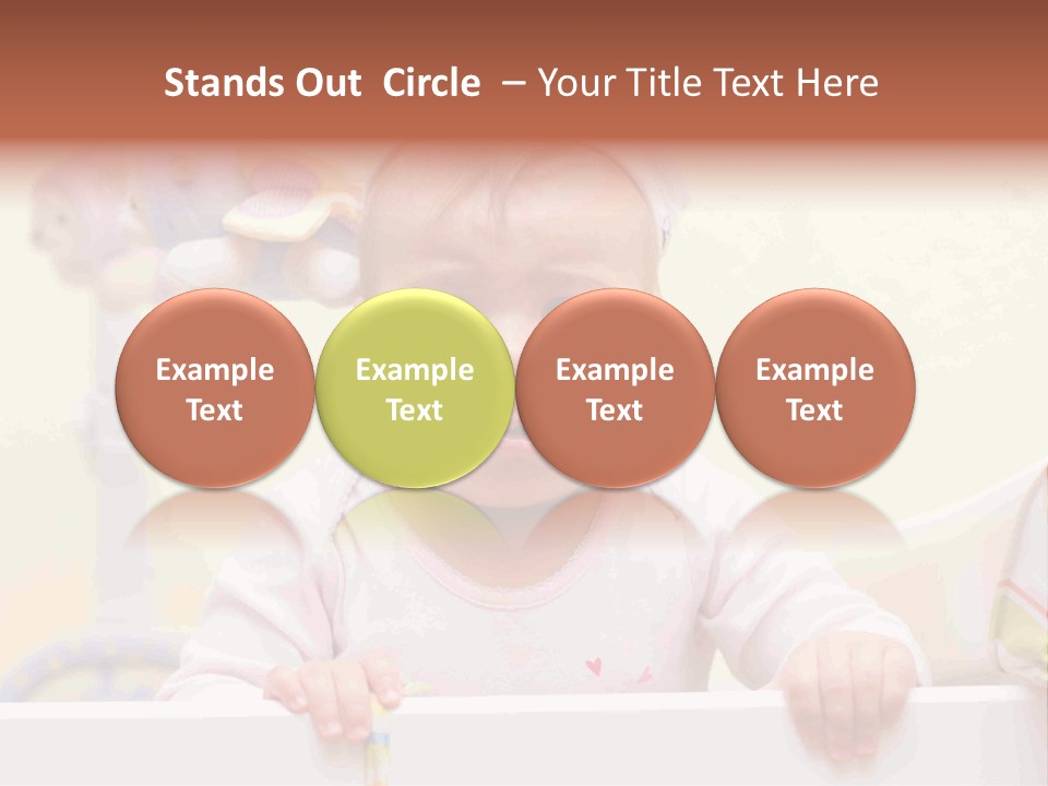 A Baby Is Holding A Toothbrush In His Hand PowerPoint Template