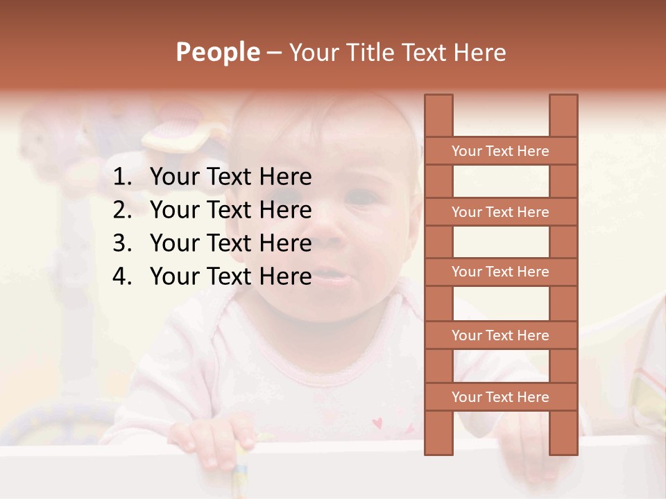 A Baby Is Holding A Toothbrush In His Hand PowerPoint Template