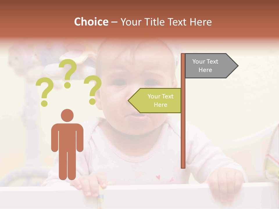 A Baby Is Holding A Toothbrush In His Hand PowerPoint Template