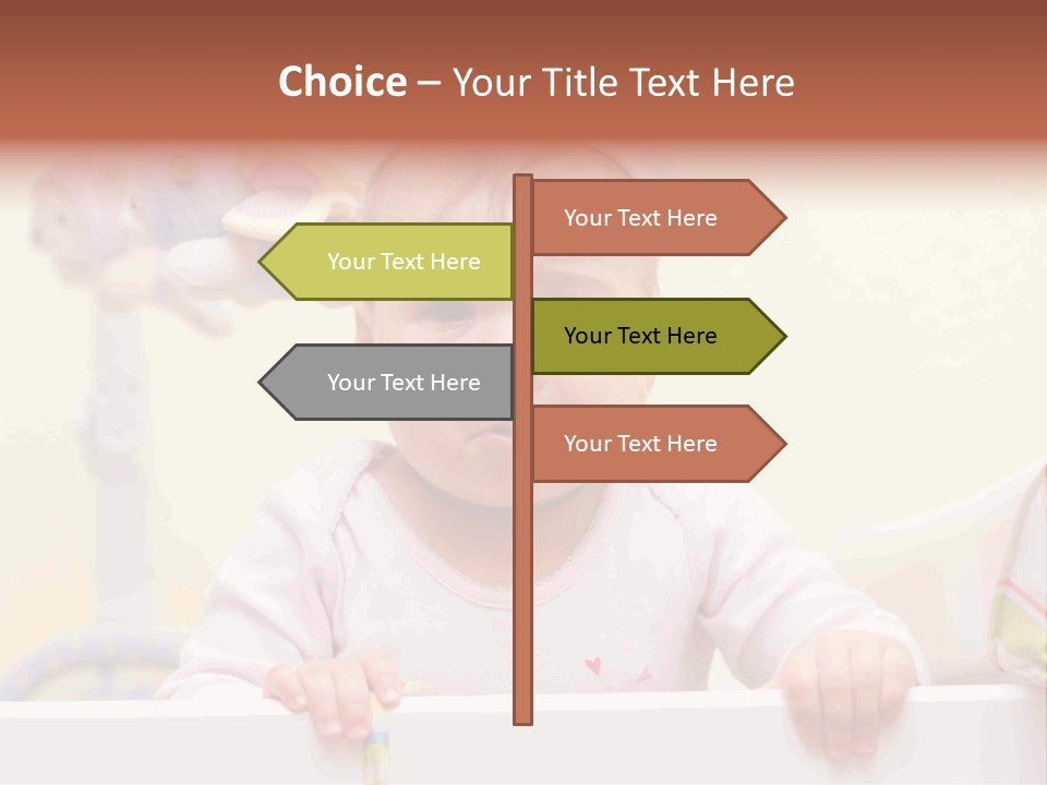 A Baby Is Holding A Toothbrush In His Hand PowerPoint Template
