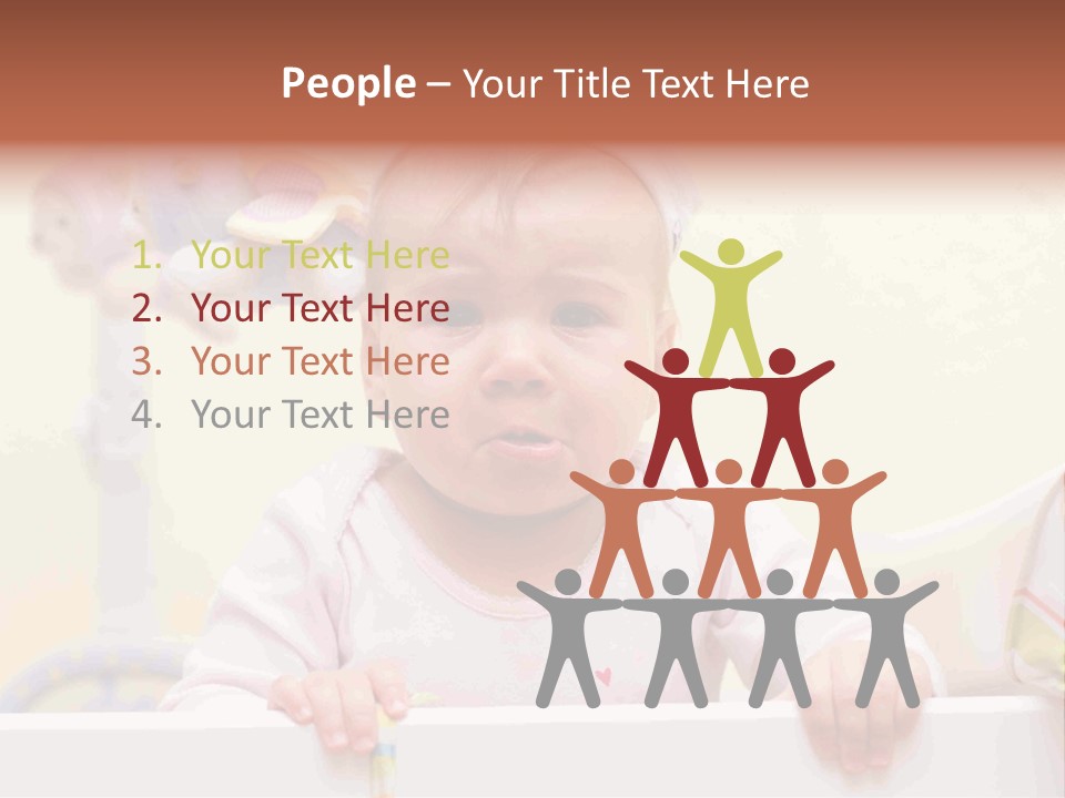 A Baby Is Holding A Toothbrush In His Hand PowerPoint Template