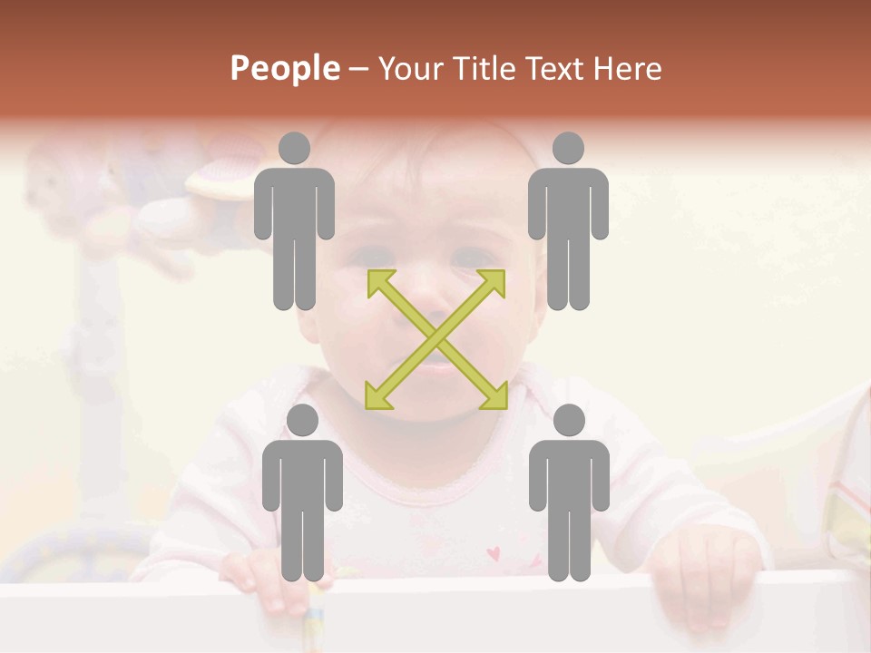 A Baby Is Holding A Toothbrush In His Hand PowerPoint Template