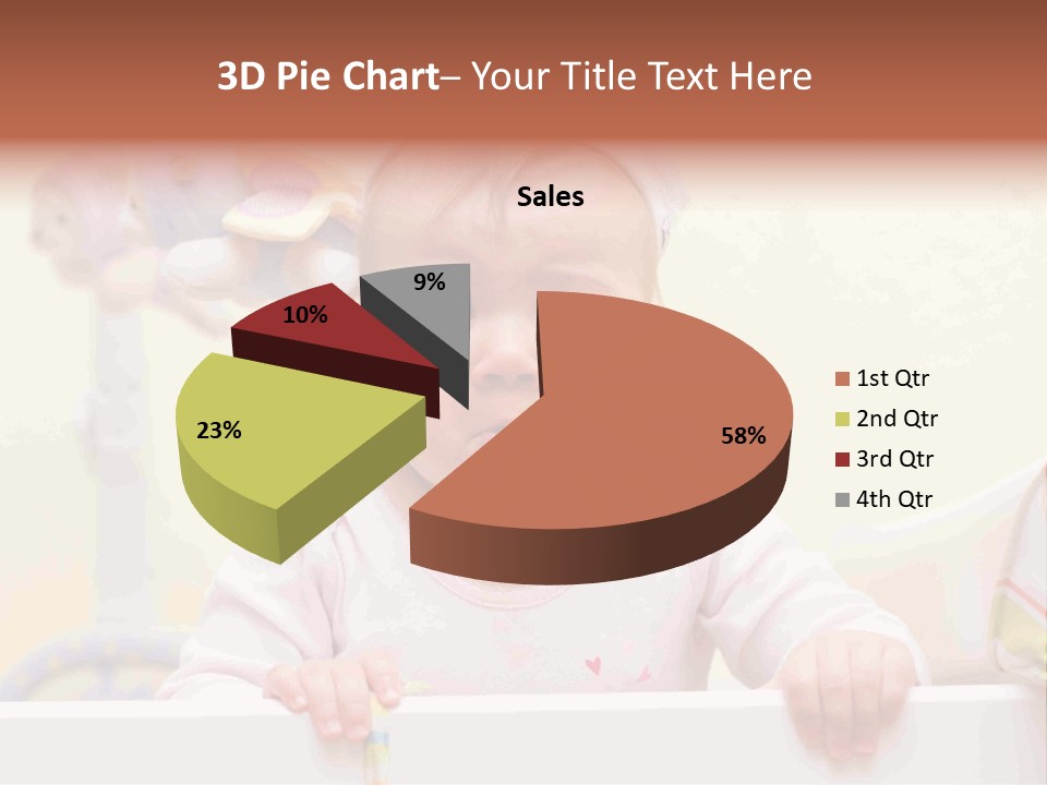 A Baby Is Holding A Toothbrush In His Hand PowerPoint Template