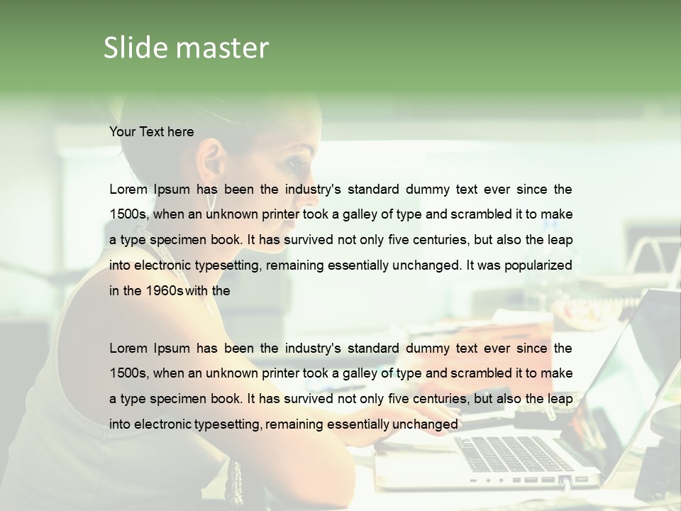 Working Young Portrait PowerPoint Template