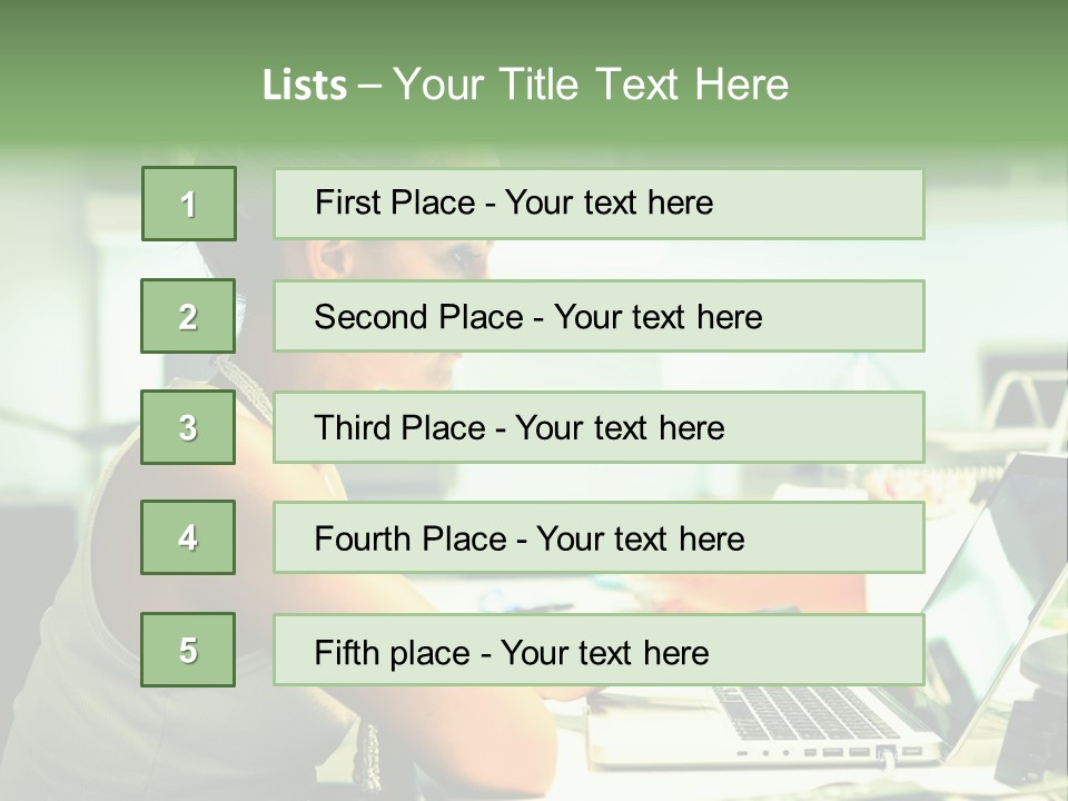 Working Young Portrait PowerPoint Template