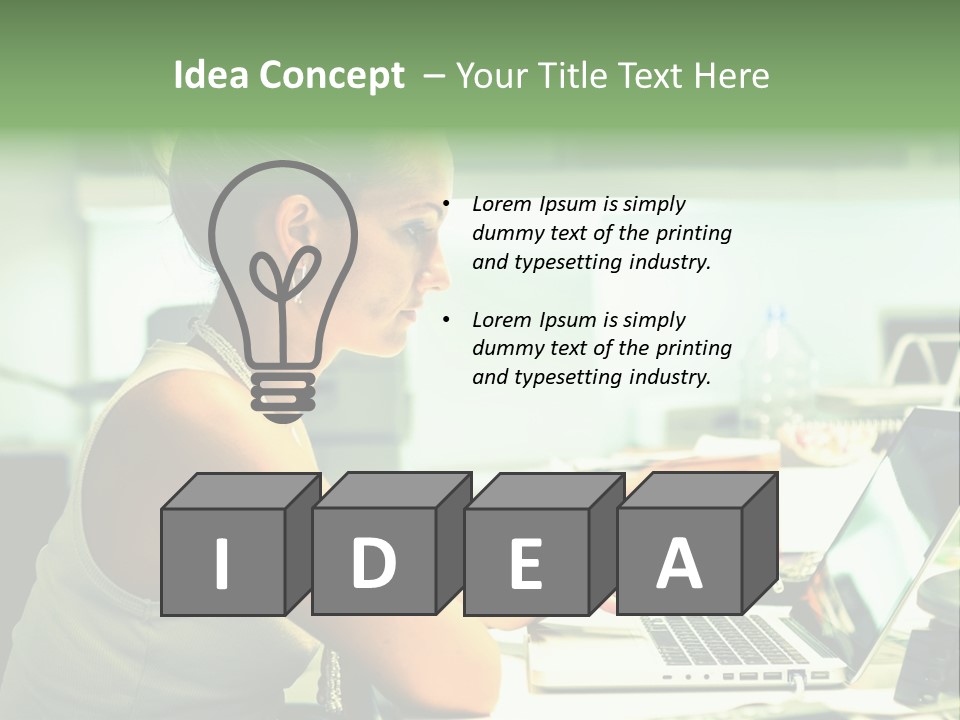 Working Young Portrait PowerPoint Template