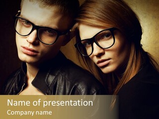 Portrait Couple Brother PowerPoint Template