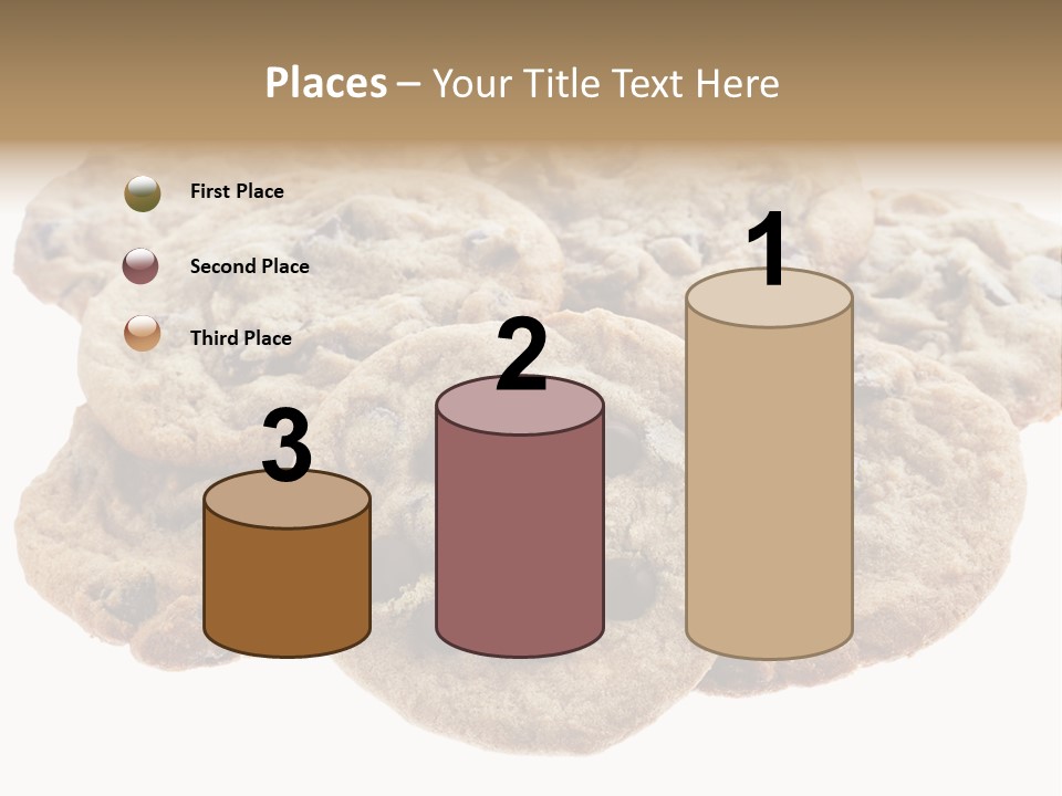 White Background Chocolate Chip Cookies Sharing PowerPoint Template