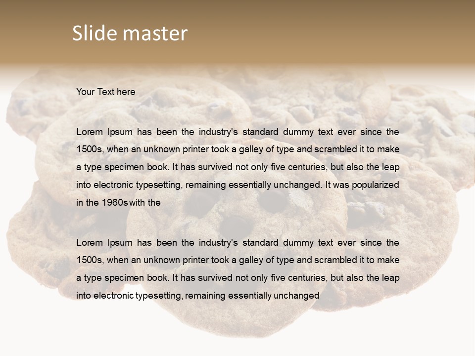 White Background Chocolate Chip Cookies Sharing PowerPoint Template