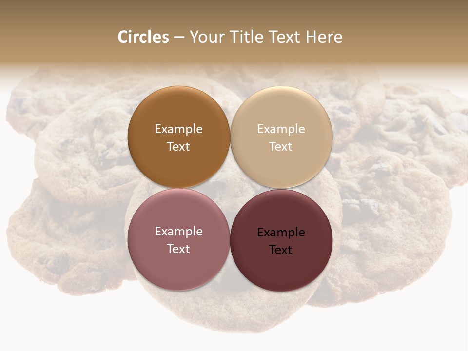 White Background Chocolate Chip Cookies Sharing PowerPoint Template
