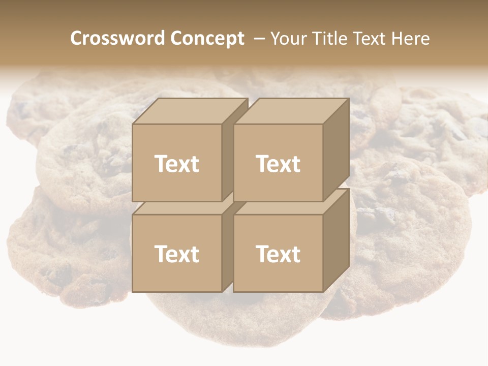 White Background Chocolate Chip Cookies Sharing PowerPoint Template