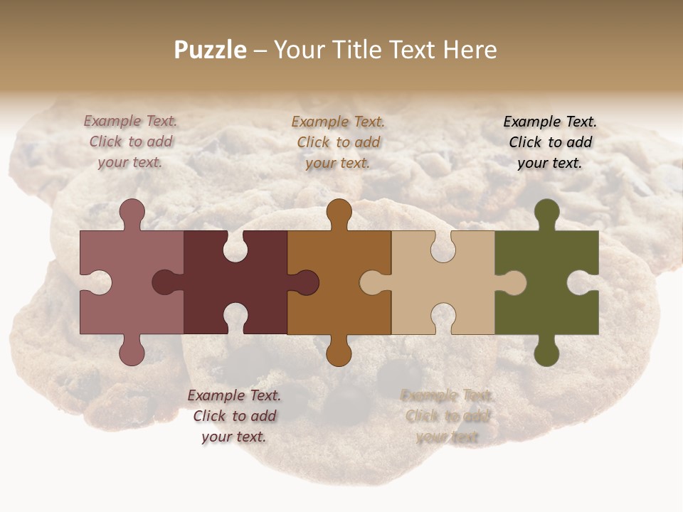 White Background Chocolate Chip Cookies Sharing PowerPoint Template