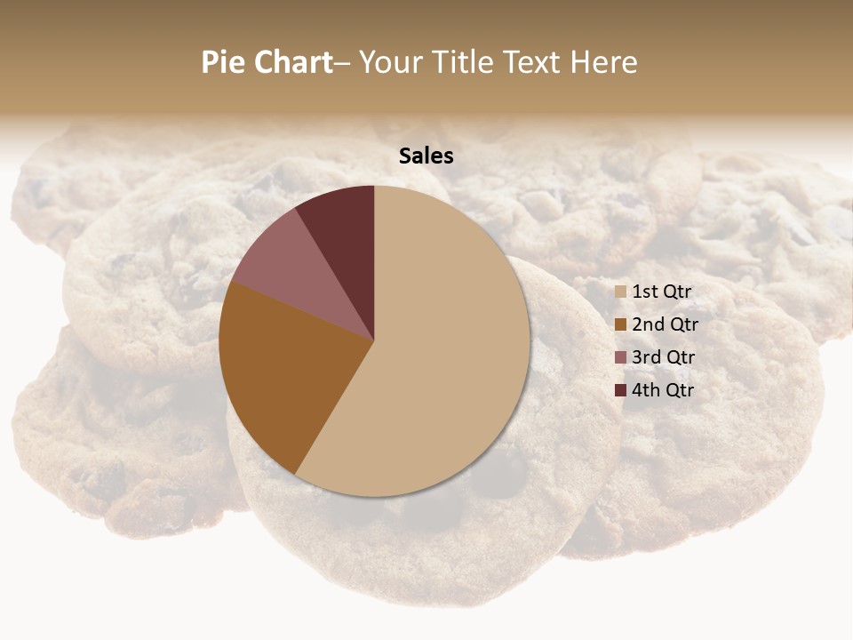 White Background Chocolate Chip Cookies Sharing PowerPoint Template