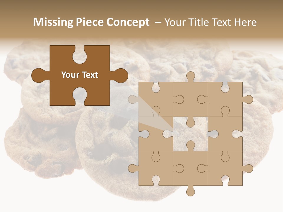 White Background Chocolate Chip Cookies Sharing PowerPoint Template