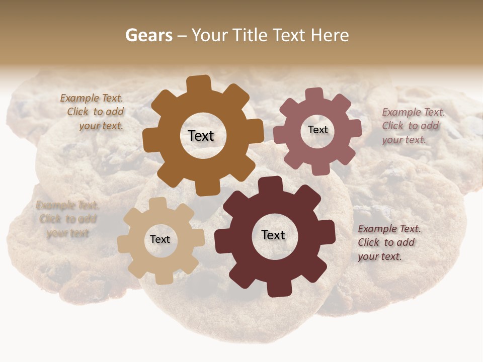 White Background Chocolate Chip Cookies Sharing PowerPoint Template