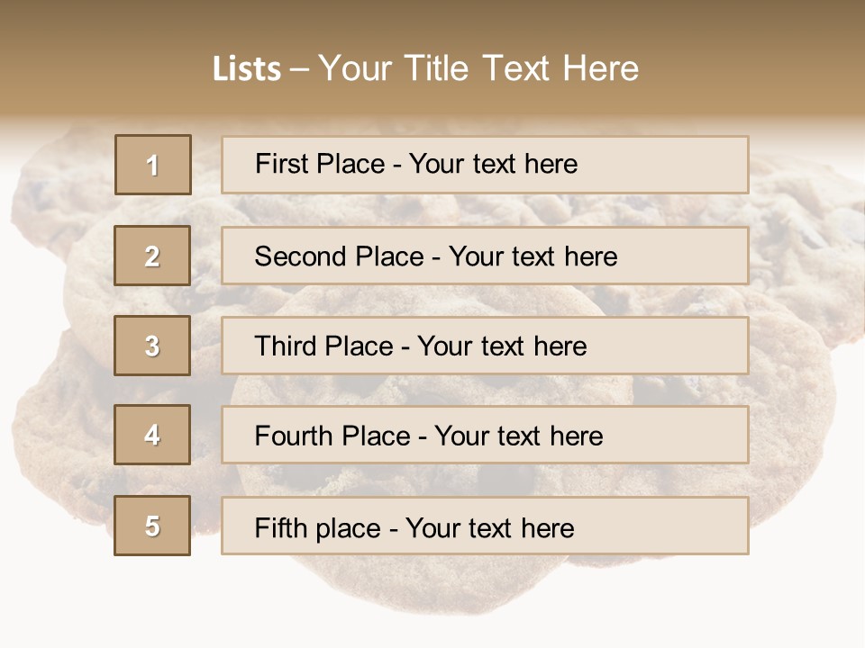 White Background Chocolate Chip Cookies Sharing PowerPoint Template