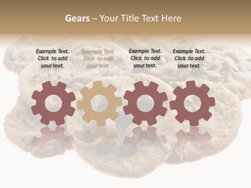 White Background Chocolate Chip Cookies Sharing PowerPoint Template