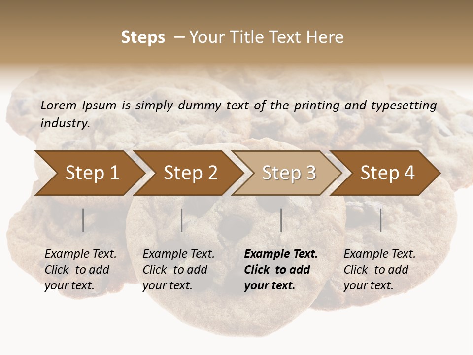 White Background Chocolate Chip Cookies Sharing PowerPoint Template