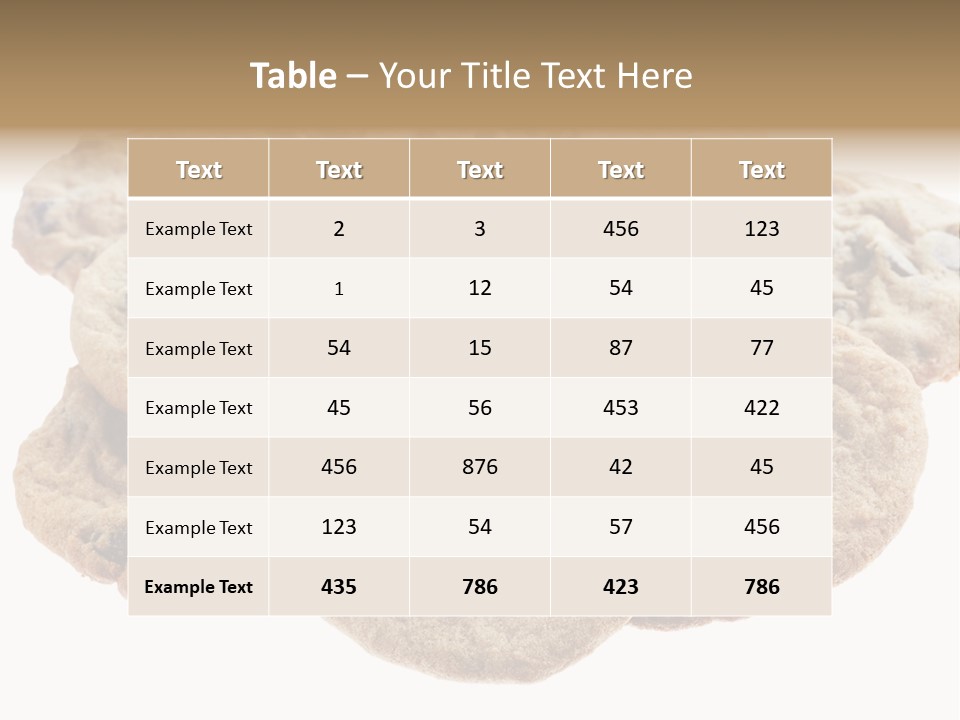 White Background Chocolate Chip Cookies Sharing PowerPoint Template