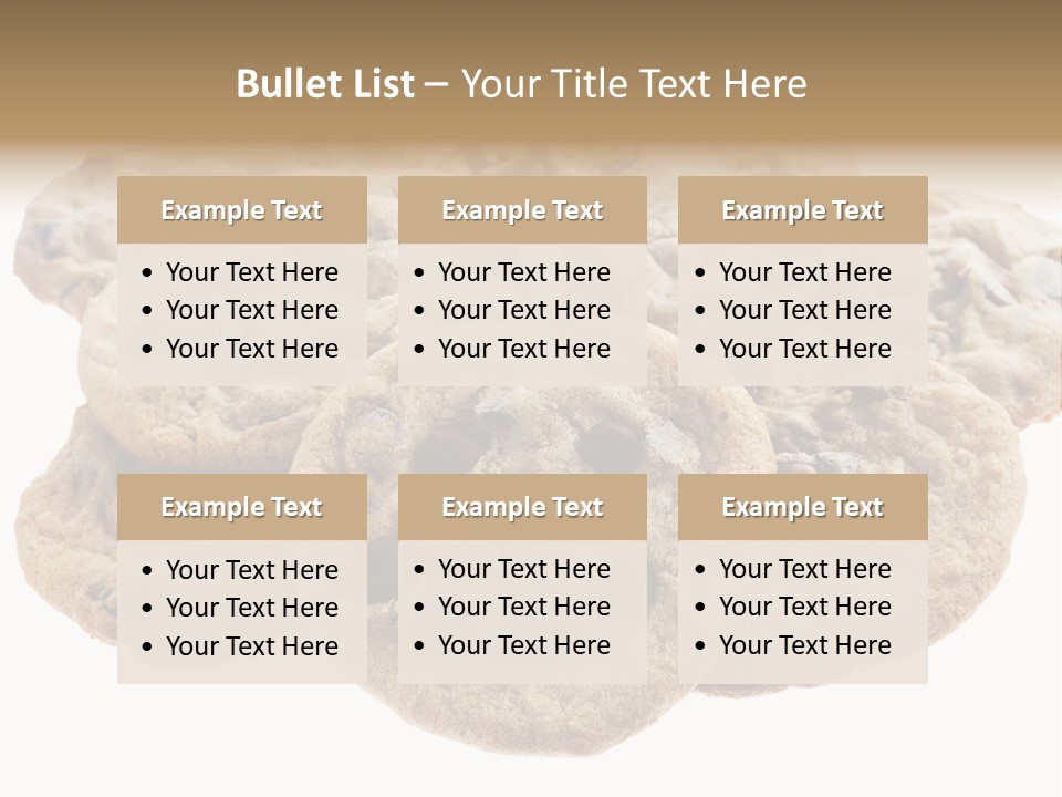 White Background Chocolate Chip Cookies Sharing PowerPoint Template