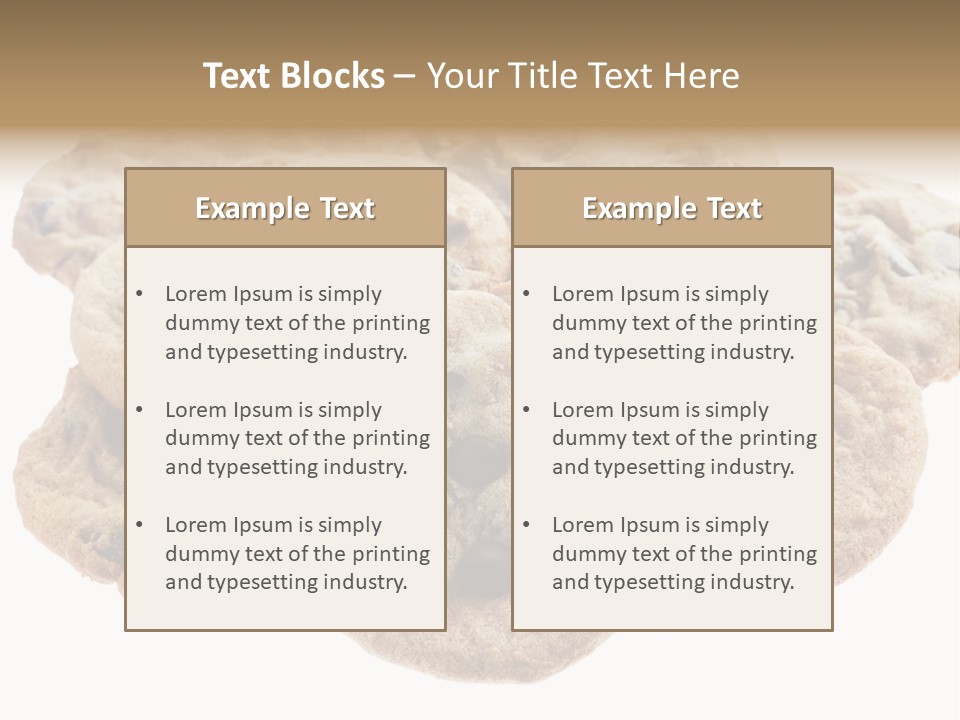 White Background Chocolate Chip Cookies Sharing PowerPoint Template