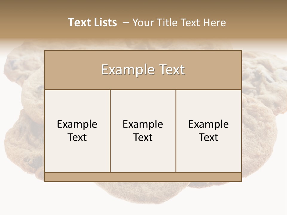 White Background Chocolate Chip Cookies Sharing PowerPoint Template