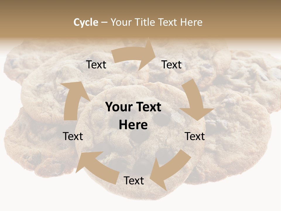 White Background Chocolate Chip Cookies Sharing PowerPoint Template