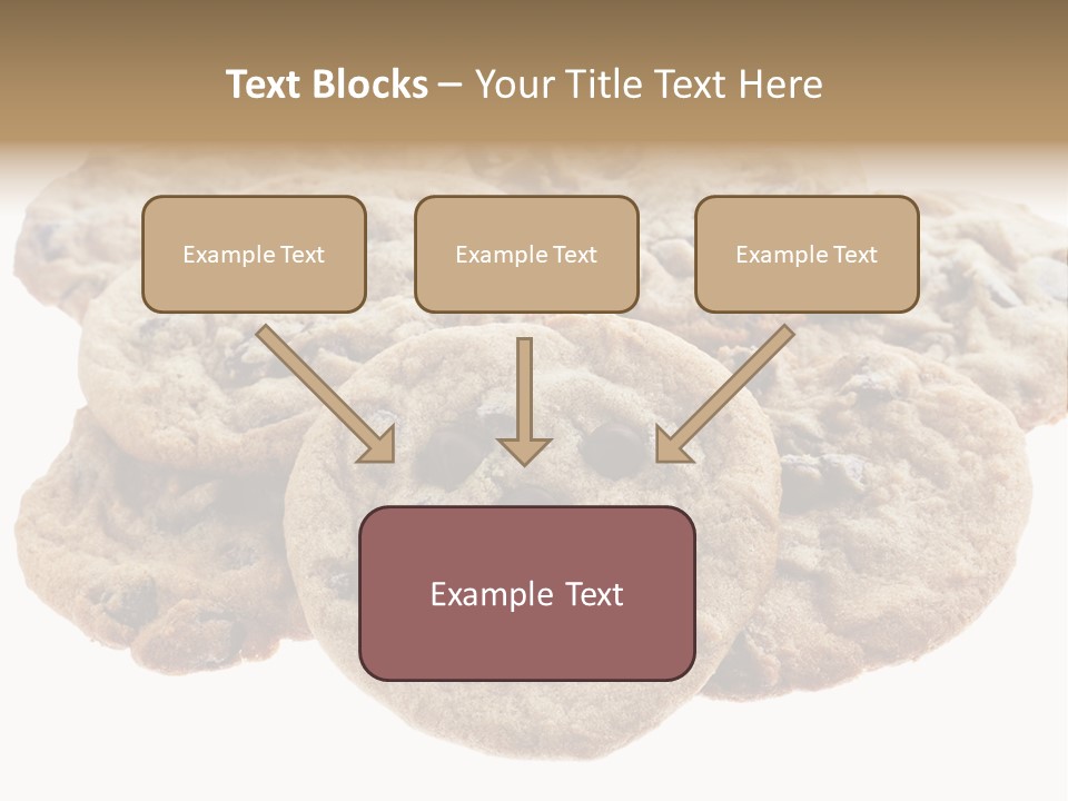 White Background Chocolate Chip Cookies Sharing PowerPoint Template