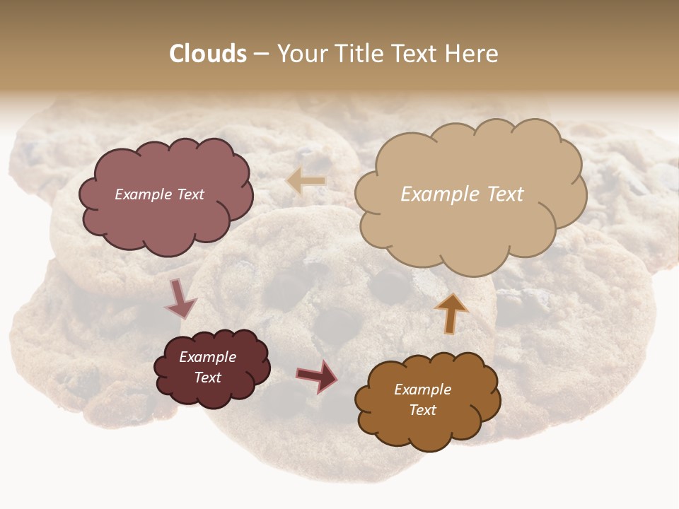 White Background Chocolate Chip Cookies Sharing PowerPoint Template