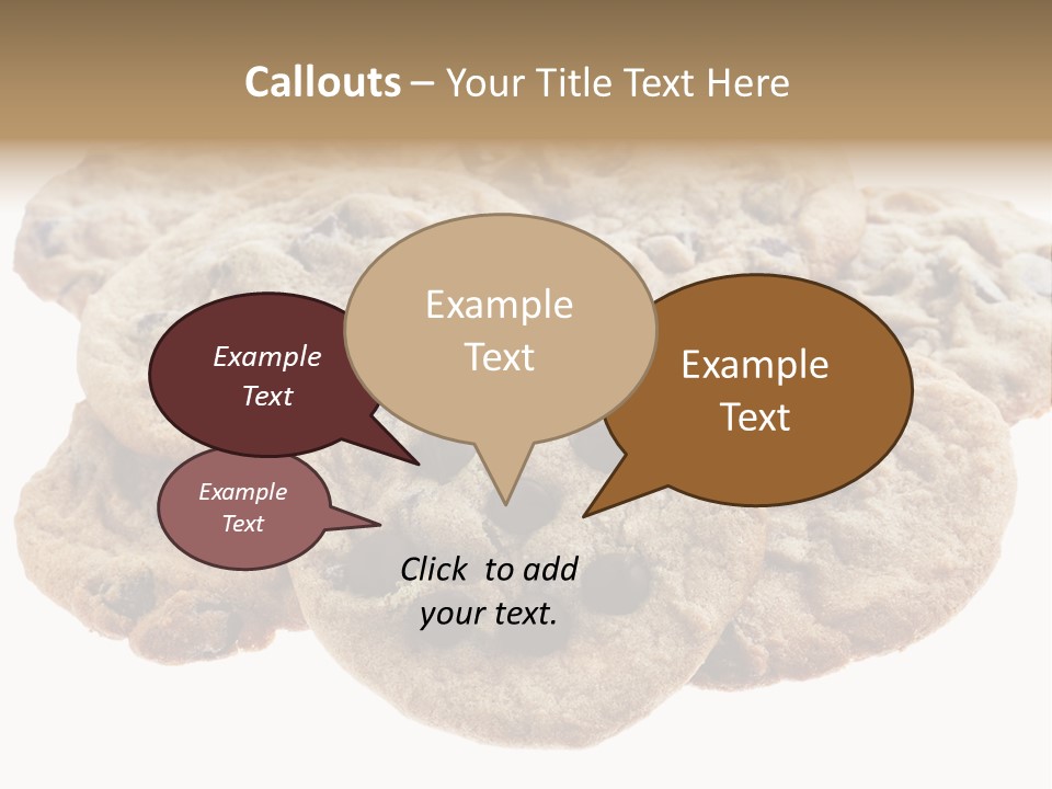 White Background Chocolate Chip Cookies Sharing PowerPoint Template