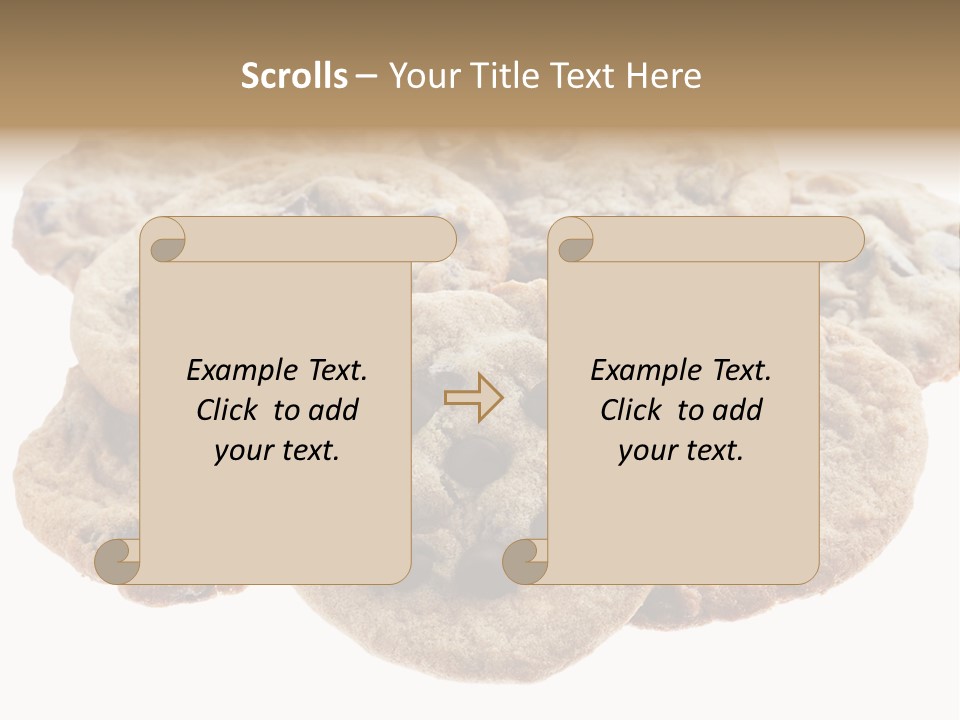 White Background Chocolate Chip Cookies Sharing PowerPoint Template