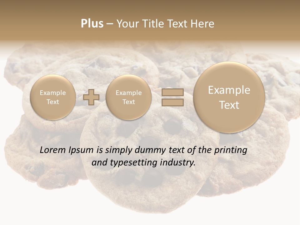 White Background Chocolate Chip Cookies Sharing PowerPoint Template