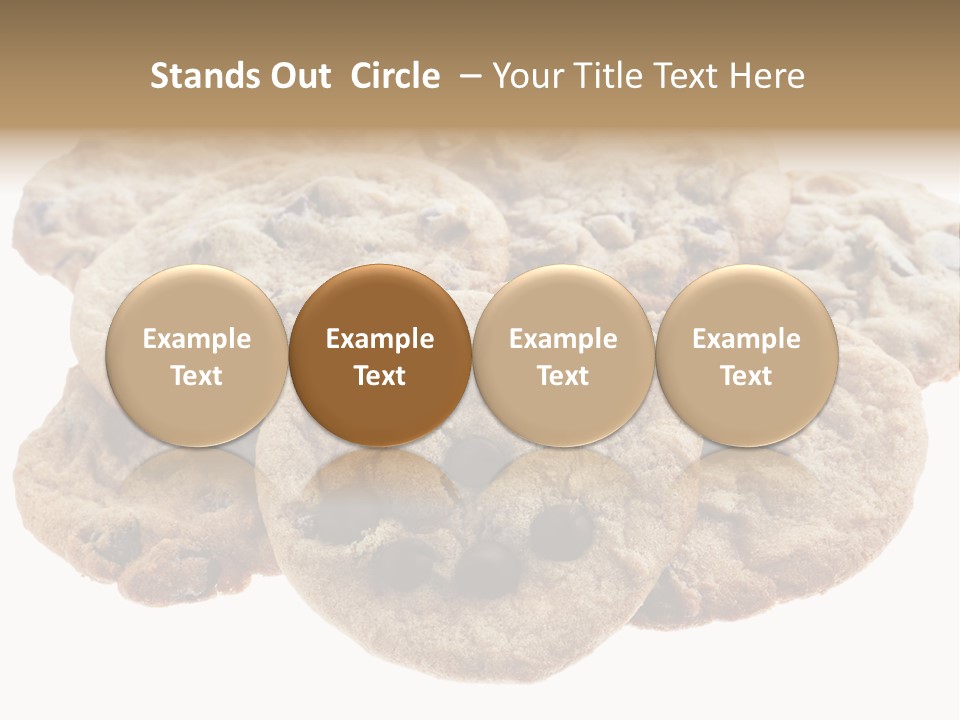 White Background Chocolate Chip Cookies Sharing PowerPoint Template