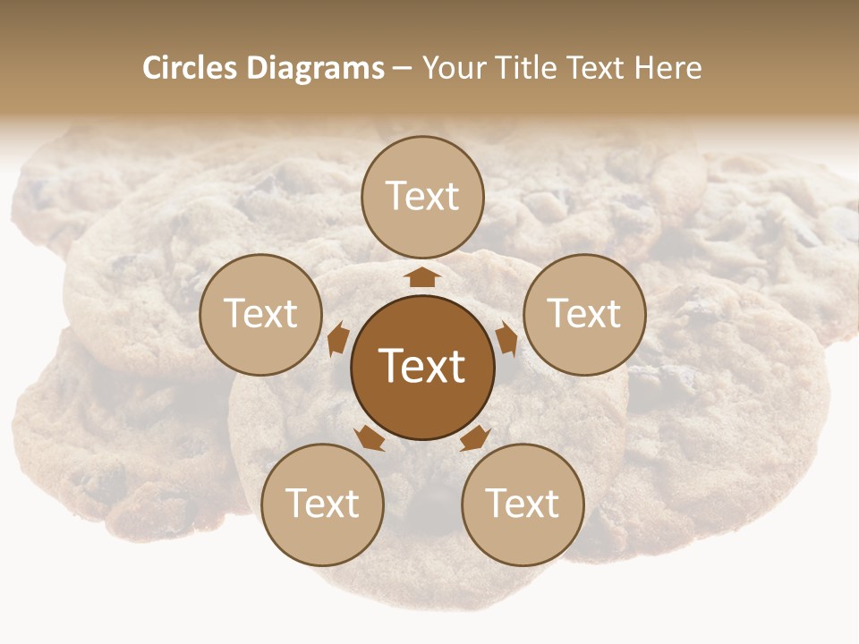 White Background Chocolate Chip Cookies Sharing PowerPoint Template