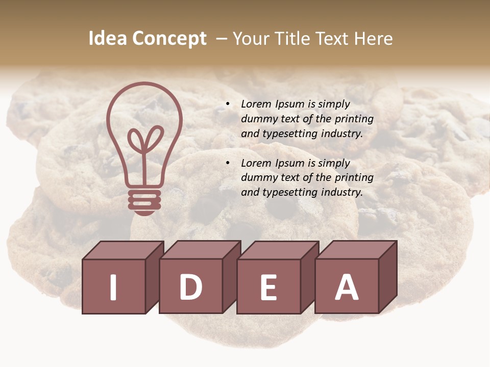 White Background Chocolate Chip Cookies Sharing PowerPoint Template