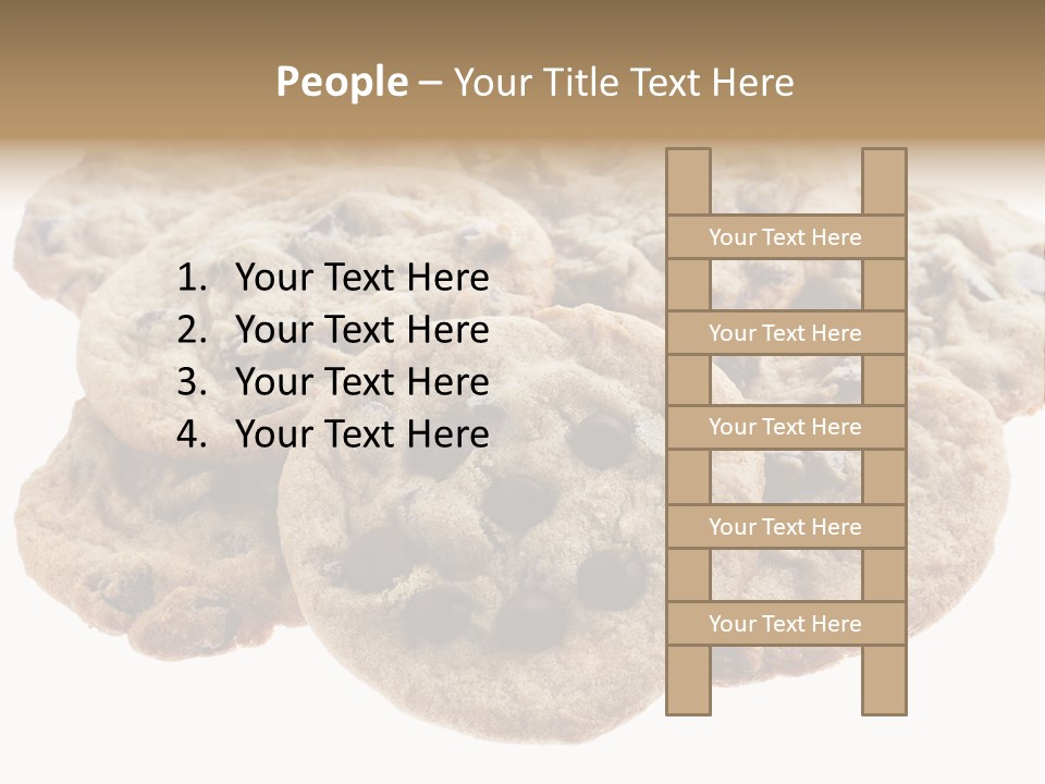 White Background Chocolate Chip Cookies Sharing PowerPoint Template