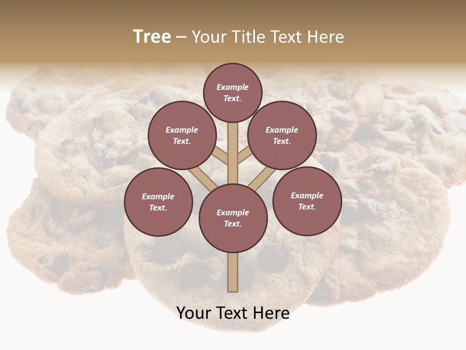 White Background Chocolate Chip Cookies Sharing PowerPoint Template