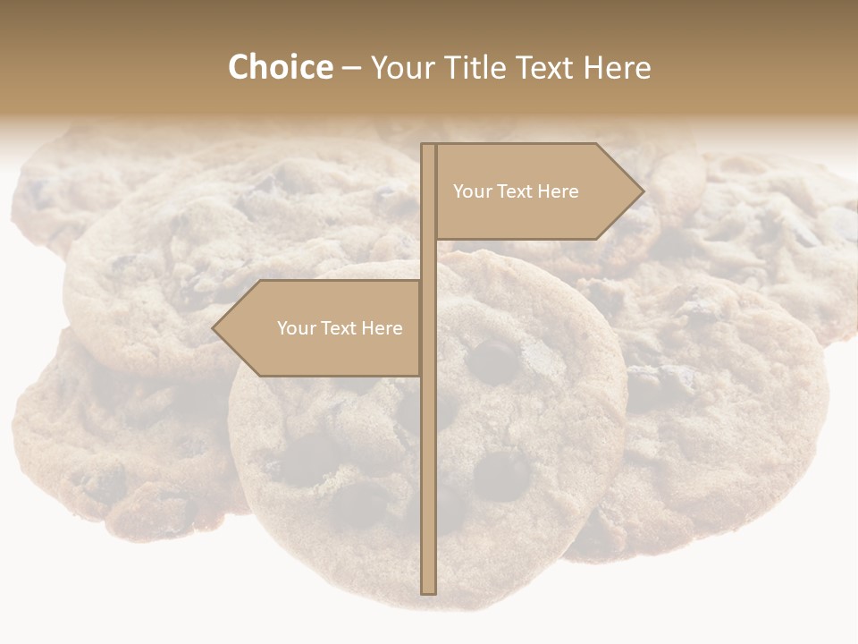 White Background Chocolate Chip Cookies Sharing PowerPoint Template
