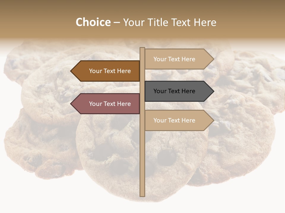 White Background Chocolate Chip Cookies Sharing PowerPoint Template